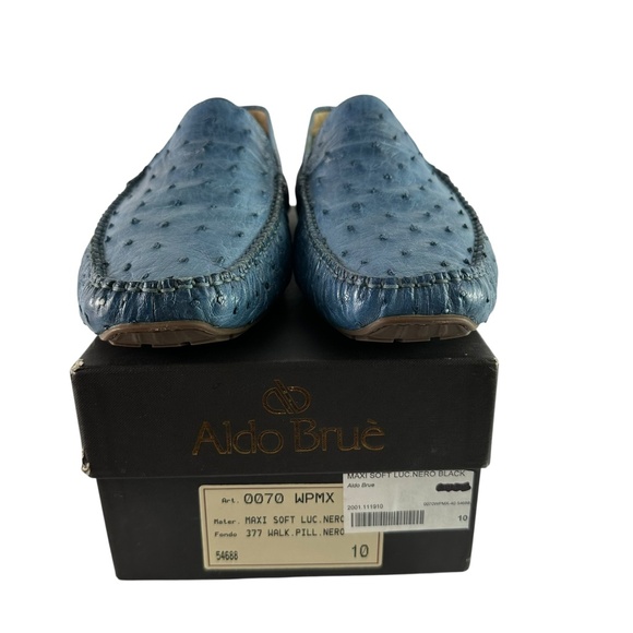 Genuine Aldo Brue Blue Genuine Walking Pillow Ostrich Driving Shoes Size 10 main image 9
